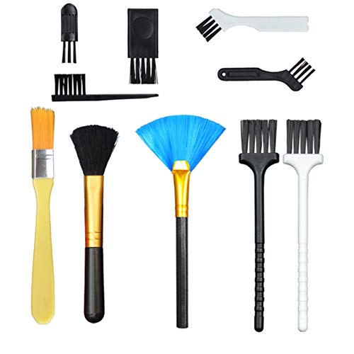 HO2NLE 10 en 1 Kit de Cepillo Limpieza Pc Antiestatico Cepillo Brocha Antiestatica Nylon Con Asa de Plastico Limpieza para Teclado Ordenador Computadora Aire Comprimido ESD PCB 10pcs