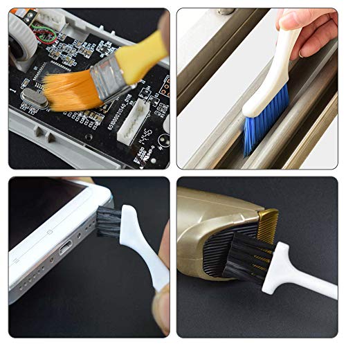HO2NLE 10 en 1 Kit de Cepillo Limpieza Pc Antiestatico Cepillo Brocha Antiestatica Nylon Con Asa de Plastico Limpieza para Teclado Ordenador Computadora Aire Comprimido ESD PCB 10pcs