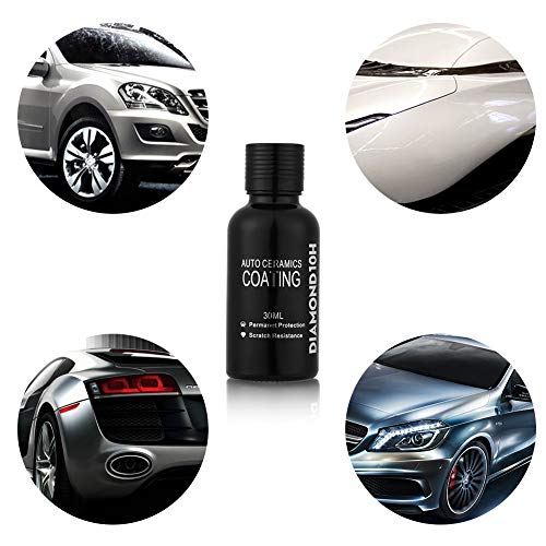 Hocossy 10H Nano Super Ceramic Coating Hydrophobic for Cars-High Gloss Ceramic Car Coating Car Care Kit 30ml -Anti Scratch, Protection Stains and UV Light-2019 Actualizado