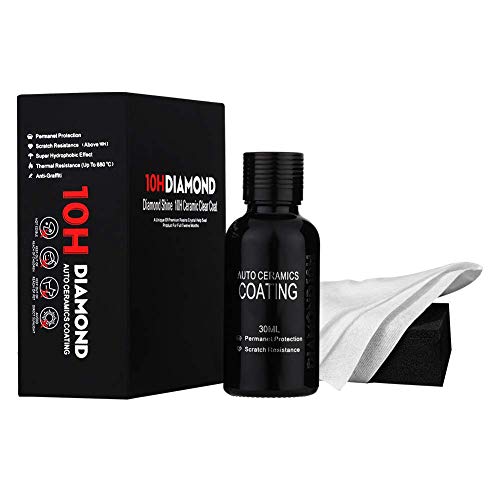 Hocossy 10H Nano Super Ceramic Coating Hydrophobic for Cars-High Gloss Ceramic Car Coating Car Care Kit 30ml -Anti Scratch, Protection Stains and UV Light-2019 Actualizado