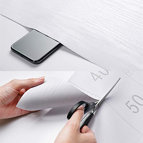 Hode Papel Adhesivo para Muebles Cocina Vinilo Decorativo Pegatina Rollo Autoadhesivo Impermeable Vinilo Madera Blanco Mate 30X200cm