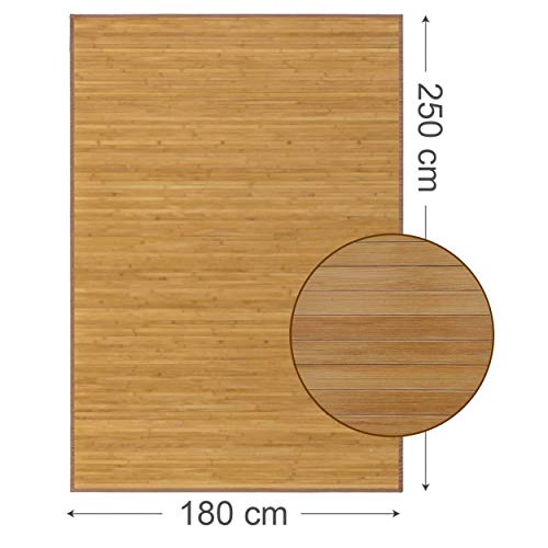 Hogar y Mas Alfombra Pasillera, Salón o Dormitorio, Madera de Bambú Natural para Interior (180x250)