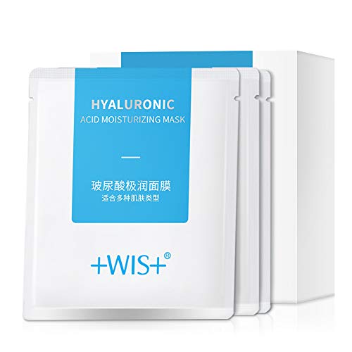 Hoja de mascarilla facial de ácido hialurónico, mascarilla facial hidratante antienvejecimiento hidratante profunda para el cuidado de la piel seca, antiarrugas y líneas finas,24 paquetes