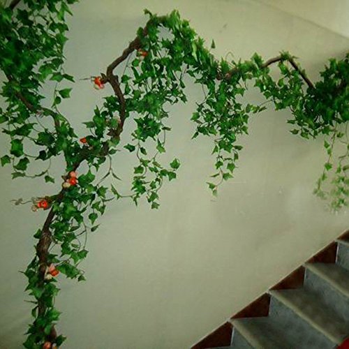 Hojas de hiedra guirnalda de plantas artificiales 84Ft Garland de hiedra Artificial follaje verde deja falso colgando de la planta de vid (12pcs)