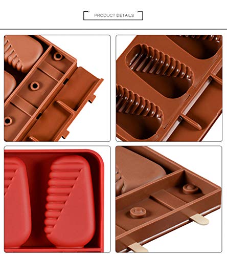 Hokaime 3 Las Caries Mitad Raya en Forma de Molde de Silicona del Helado, Helado Hecho en casa Cocina Fabricante de Helados de Paleta de los Colores DIY del Molde del Polo Pan Azar,190g Random Colors