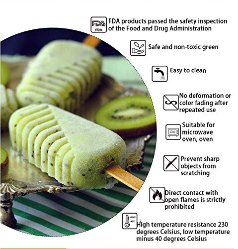 Hokaime 3 Las Caries Mitad Raya en Forma de Molde de Silicona del Helado, Helado Hecho en casa Cocina Fabricante de Helados de Paleta de los Colores DIY del Molde del Polo Pan Azar,190g Random Colors