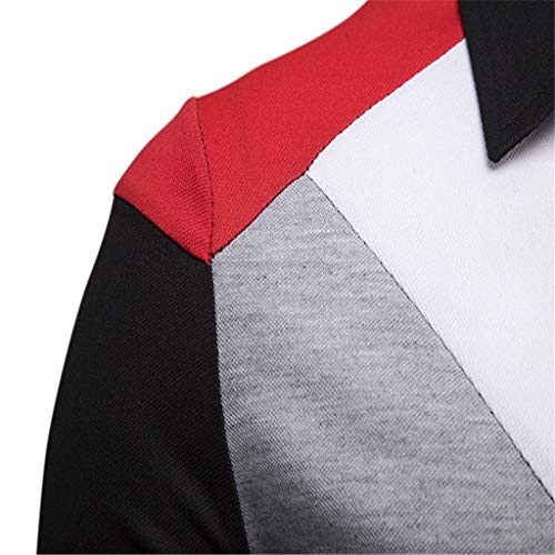 Hombres Casual Manga Corta Camiseta Soltero Botón Abertura Llano v Cuello Camisas Algodón