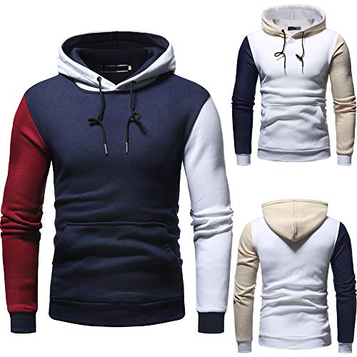Hombres Sudadera con Capucha Casual Tops Deporte Blusa Manga Larga De Patchwork Blanca Beisbol Divertidas Camuflaje Calavera Camisas Otoño riou