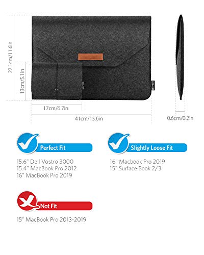 HOMIEE Funda para portátil de 15,4-15,6 Pulgadas con Estuche Adicional y Almohadilla para el ratón, maletín para Tableta de Fieltro Bolsa de Transporte con Bolsillos, para portátil de 15,6 Pulgadas