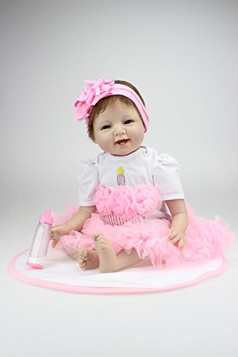 HOOMAI 22inch 55CM Reborn muñeca niños Vinilo Suave Silicona bebé Realista Baby Doll Niños pequeños Magnetismo Juguetes niñas Recien Nacidos Ojos Abiertos