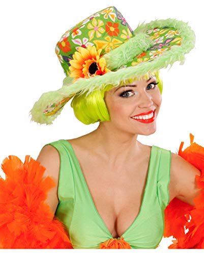 Horror-Shop sombrero de Ibiza con el verde de peluche