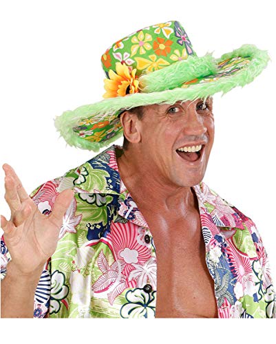 Horror-Shop sombrero de Ibiza con el verde de peluche