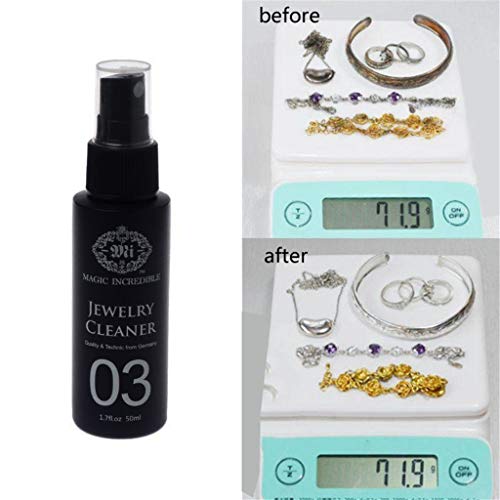 HoSayLike Removedor De Moho Plata Joyas Collar Anillo Pulido Antioxidante Agente Detergente para Limpieza De Esmalte Limpiador De Platino para Mantenimiento De Joyas 50 Ml MáS PañO De Limpieza