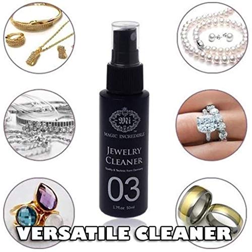 HoSayLike Removedor De Moho Plata Joyas Collar Anillo Pulido Antioxidante Agente Detergente para Limpieza De Esmalte Limpiador De Platino para Mantenimiento De Joyas 50 Ml MáS PañO De Limpieza