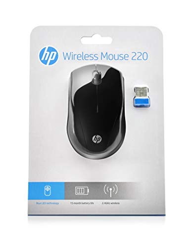 HP Wireless Mouse 220 3FV66AA - Ratón inalámbrico, Color Negro