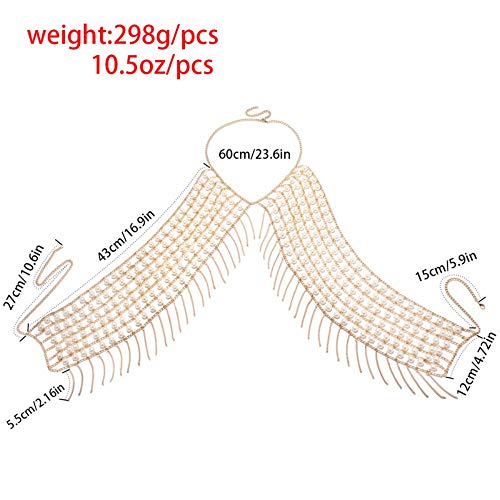 HSCRTD-Chal de Moda Sexy Night Club de Perlas a la Cadena Seaside Viajes Euramerican Exterior Abierta y Cadena Horquilla suspensión Cuerpo