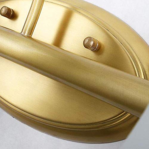 HSJQD Espejo LED Faro del Cuarto de baño de Cobre de Maquillaje Vestir lámpara Espejo de Pared del gabinete de la lámpara,60x18cm