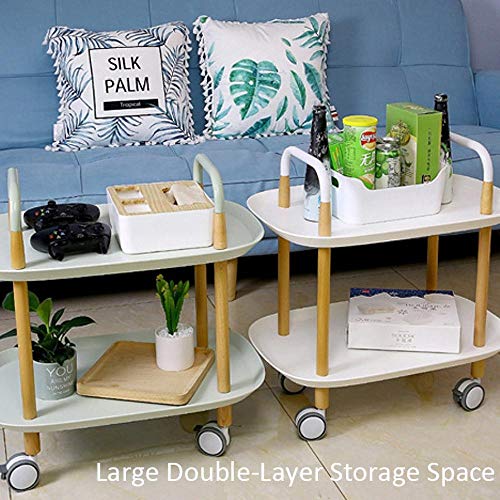 HUANXI 2 Nivel Ruedas para Carrito con Ruedas,Verde Plástico Muebles de Almacenamiento para Peinado, Muebles De Belleza con Cerradura, Gabinete De Peluquería, Almacenamiento