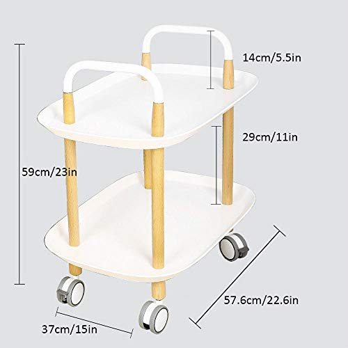 HUANXI 2 Nivel Ruedas para Carrito con Ruedas,Verde Plástico Muebles de Almacenamiento para Peinado, Muebles De Belleza con Cerradura, Gabinete De Peluquería, Almacenamiento