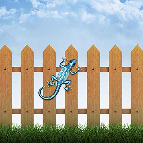 huaqiang194 19”Metal Gecko Wall Decor Lizard Art Wall Decorations For Yard Fence Garden Home Outdoor Wall Sculptures Halloween Christmas Gifts