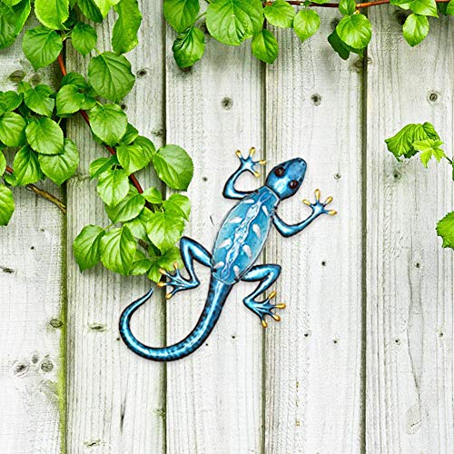 huaqiang194 19”Metal Gecko Wall Decor Lizard Art Wall Decorations For Yard Fence Garden Home Outdoor Wall Sculptures Halloween Christmas Gifts