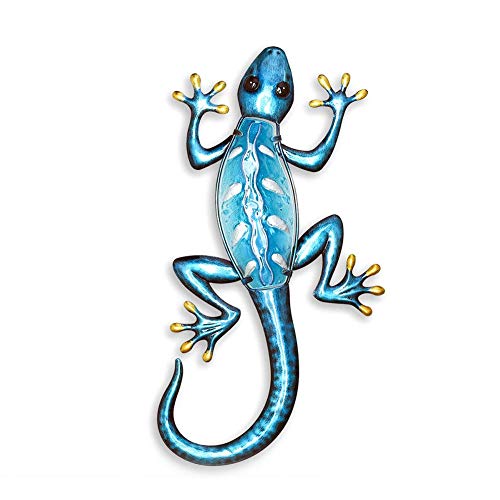 huaqiang194 19”Metal Gecko Wall Decor Lizard Art Wall Decorations For Yard Fence Garden Home Outdoor Wall Sculptures Halloween Christmas Gifts