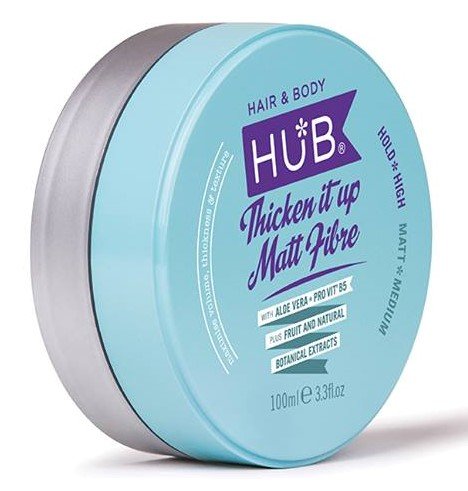 HUB Thicken it up Matt Fibre Styling Product - 100 g / 100 ml x 1. Fuerte sujeción y acabado mate medio. Cera de pelo para hombres y mujeres. Deluxe y lo mejor, formulaciones profesionales para dar volumen. (Producto de categoría masilla, arcilla o cera)