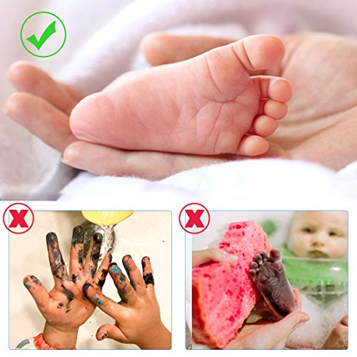 Huella Bebe, Kit de Huellas de ano y pie de Bebé-La Tinta Nunca Toca la Piel del Bebé.Recuerdo para Baby Shower, Huella Perro