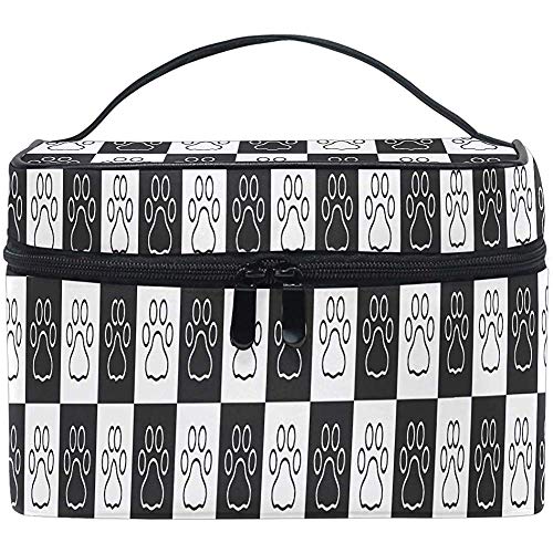 Huella de Dibujos Animados Bolsa de Maquillaje marcada Patrón de Pata de Perro Bolsa de cosméticos para Mujer Chica