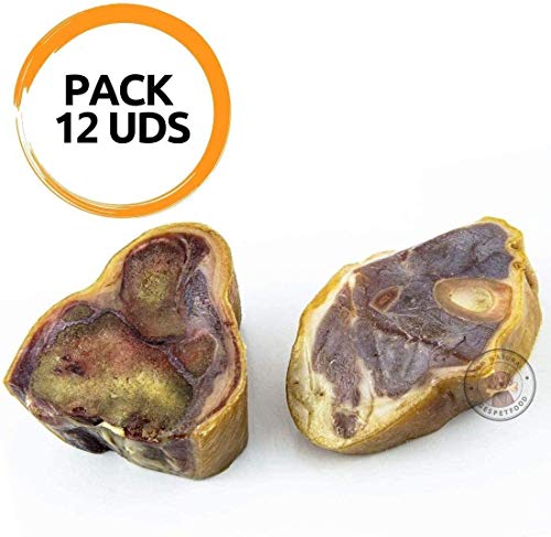Hueso para Perros - Pack 12 Uds. - 6 Packs de Dos Rodajas de Codillo de cerdo para Perros - Sabor único - Mordedor para Perros - Mantiene las Encías Saludables - 100% Orgánico - Fabricado en España