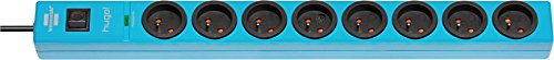 Hugo! brennenstuhl 1150611388 - Bloque 8 salidas 2m h05vv-f 3g1.5 con protector contra sobretensiones tiene 19.500 azul