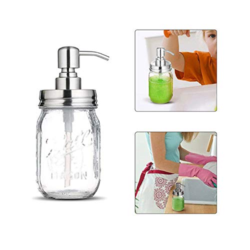 Huiteng Dispensador de jabón de cristal transparente es más fácil de ver para cocinas, oficinas, escuelas, hoteles y restaurantes