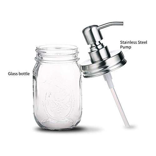 Huiteng Dispensador de jabón de cristal transparente es más fácil de ver para cocinas, oficinas, escuelas, hoteles y restaurantes