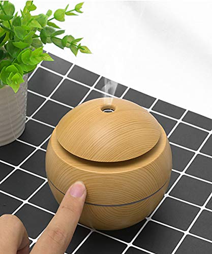 Humidificador Ultrasónico,400ml Difusor de Aromaterapia,7-Color LED,4 Temporizador,2 Opciones de Niebla Difusor Aromaterapia para Yoga Oficina,Blanco