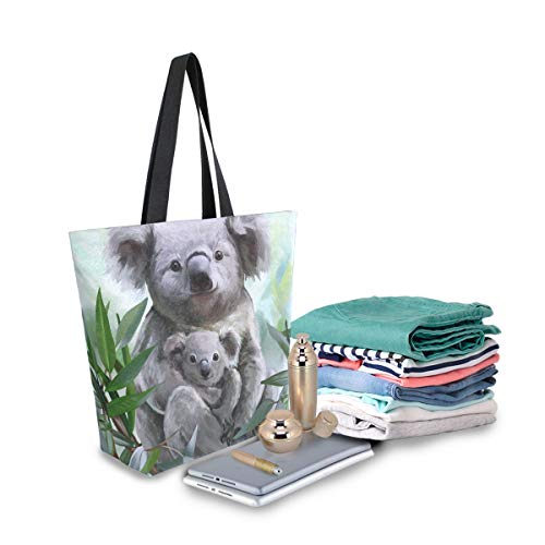 Hunihuni Koala - Bolso de lona reutilizable para mujer y niña
