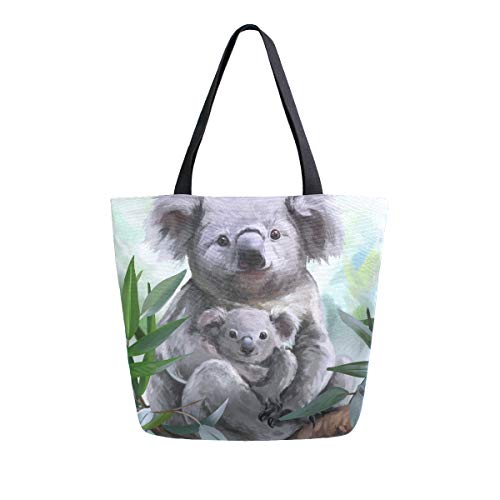 Hunihuni Koala - Bolso de lona reutilizable para mujer y niña