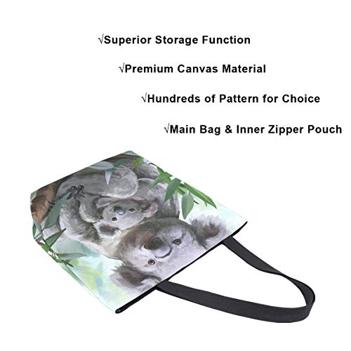 Hunihuni Koala - Bolso de lona reutilizable para mujer y niña