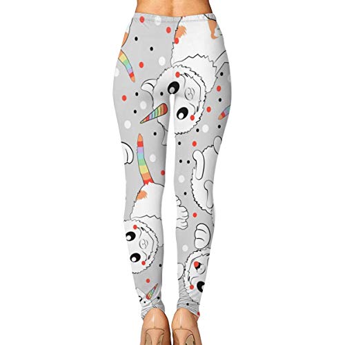 Hunter qiang - Pantalones de Entrenamiento para Mujer con Cintura Alta, diseño de Little Cat Unicorn, Multicolor, Large