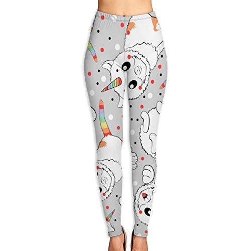 Hunter qiang - Pantalones de Entrenamiento para Mujer con Cintura Alta, diseño de Little Cat Unicorn, Multicolor, Large