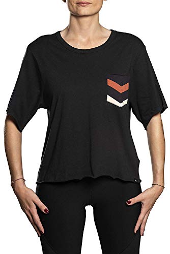 Hurley W Maritime Crop Pocket Crew Camisetas, Mujer, Black, S