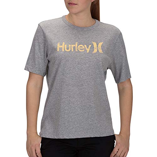 Hurley W One&Only Push Through Camisetas, Mujer, Birch htr, XS