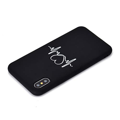 HYcase Estuche para iPhone X/XS, Funda Protectora de Funda de Negro Puro con Brillo de Silicona TPU Ultra Brillante y Creativa a Todo Color para iPhone X/XS- El Amor