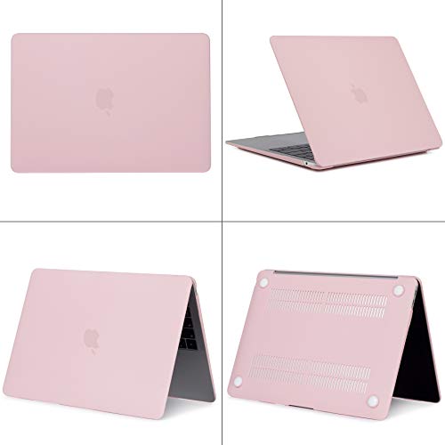 i-Buy 3 en 1 Funda Dura Compatible para Apple Macbook 12 pulgadas con Retina Display(Modelo A1534) - Cubierta de plástico Duro, Cubierta de Teclado y Protector de Pantalla - Cuarzo Rosa