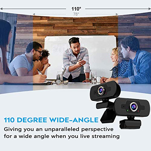 iAmotus Webcam 1080P Full HD con Micrófono Incorporado y Cubierta de Privacidad Cámara Web Mini USB Plug Play Webcam para Video Chat y Grabación, Compatible con PC Windows, Computadora Mac (Negro)