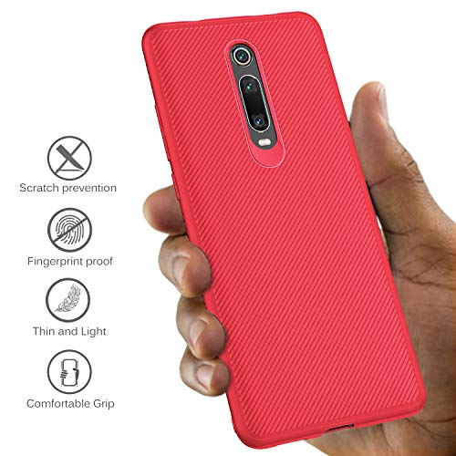 iBetter para Funda Xiaomi Mi 9T / Xiaomi Mi 9T Pro Funda, Fina de Silicona Funda,  para Xiaomi Mi 9T / Xiaomi Mi 9T Pro Smartphone.Rojo