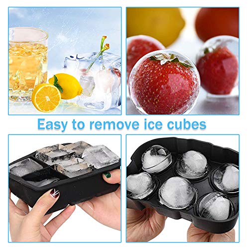Ice Cube Trays, Bandeja de Cubitos de Hielo con Tapa, Bandeja del Cubo de Hielo, Bandejas para Hielo Silicona, Moldes de Silicona para Hielo, Bandeja de Hielo, Molde para Hielos