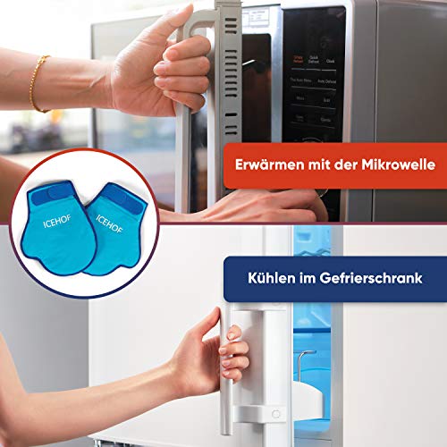 ICEHOF Guantes de enfriamiento [2x] Material suave - Terapia de frío y calor para manos, dedos con Quimioterapia y Reumatismo Hipertermia