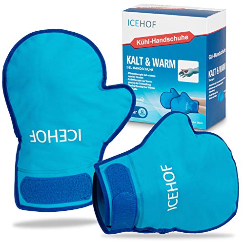 ICEHOF Guantes de enfriamiento [2x] Material suave - Terapia de frío y calor para manos, dedos con Quimioterapia y Reumatismo Hipertermia