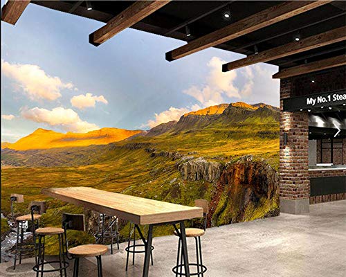 Iceland Hill Moss Nature Foto 3D Papel Tapiz Mural, Sala De Estar Sofá TV Pared Dormitorio Pared Papeles Decoración Hoem Café,350 * 256Cm