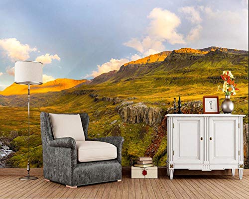 Iceland Hill Moss Nature Foto 3D Papel Tapiz Mural, Sala De Estar Sofá TV Pared Dormitorio Pared Papeles Decoración Hoem Café,350 * 256Cm